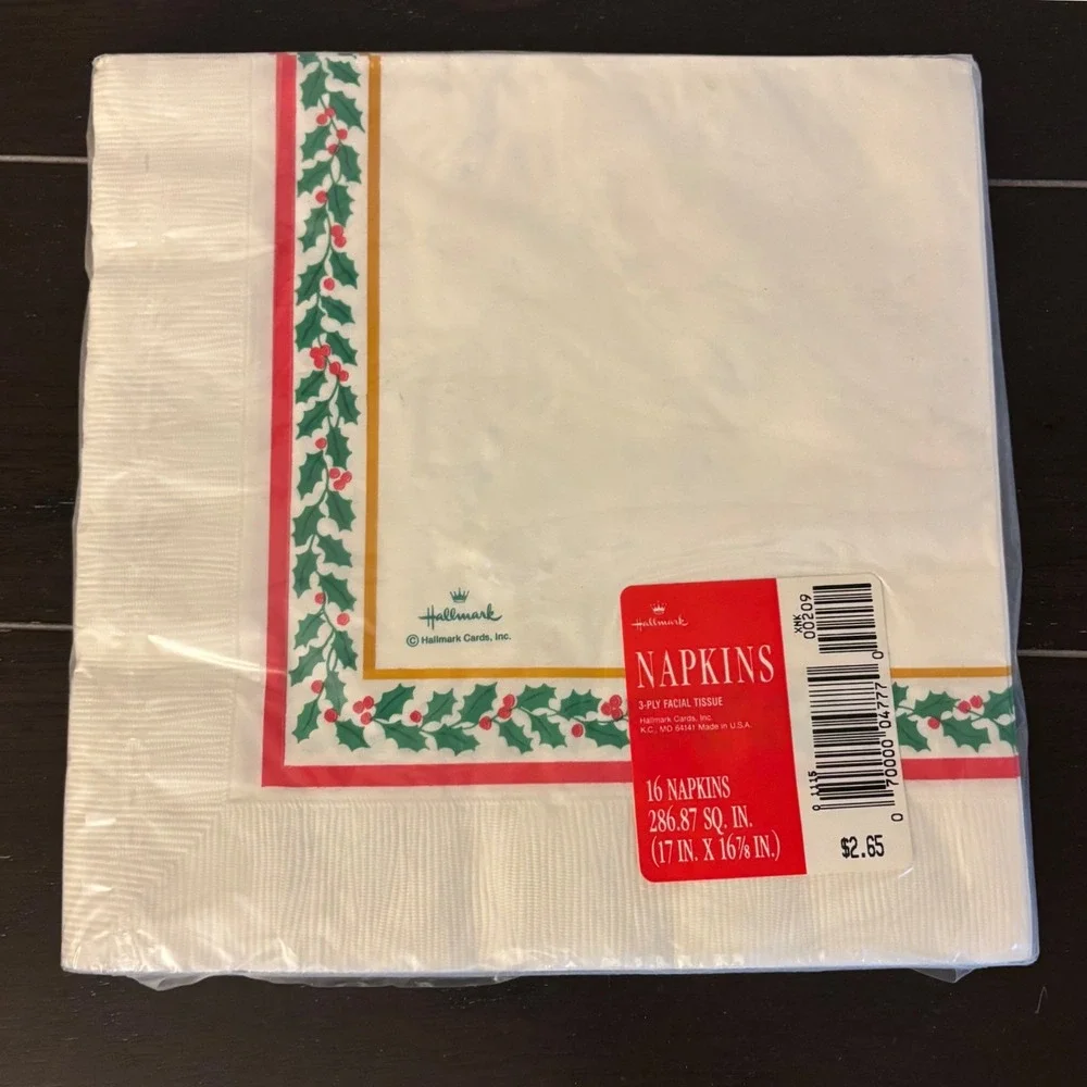 Vintage Hallmark Christmas Santa Claus Napkins | 16 Count 3-Ply Sealed USA Made